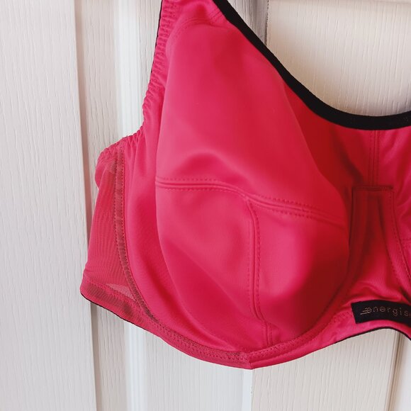 Elomi Women's Pomegranate Pink Energise Underwire Sports Bra Size 44D - Picture 3 of 13